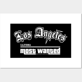 Los Angeles CA | Most Wanted Style Monochrome Posters and Art